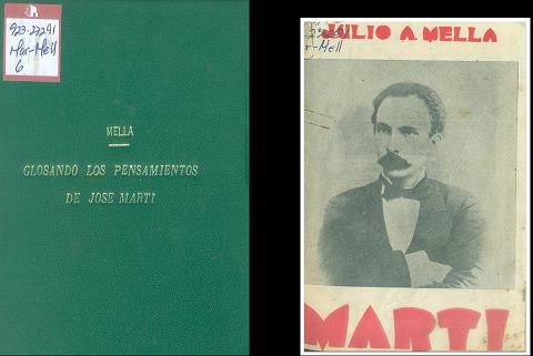 Foto de Originales de América Libre y folleto con publicación príncipe de Glosas al Pensamiento de José Martí. Fondo Martiano. Colección Cubana. BNCJM.